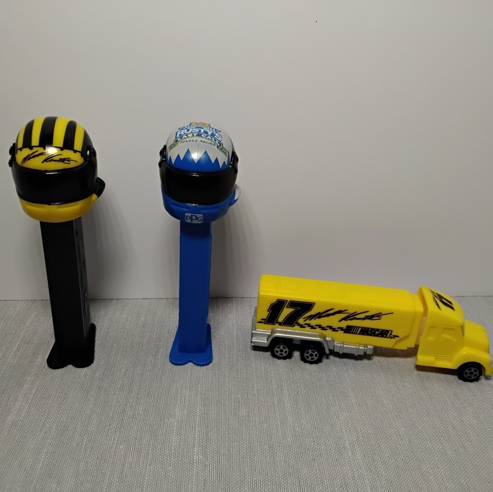 PEZ NASCAR Themed Lot of 3: Helmet Matt Kenseth, Rusty Wallace Rusty's Last Call